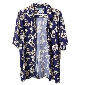 PACIFIC SCENE x VINTAGE 90s blue floral Hawaiian shirt button‎ up XL